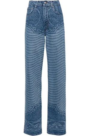 Jean Paul Gaultier Laser-print straight-leg jeans