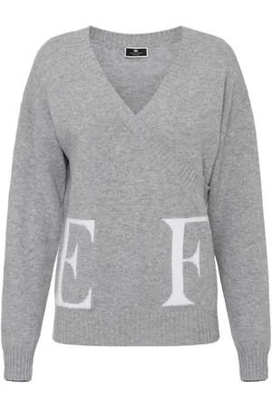 Elisabetta Franchi Logo-intarsia wool jumper