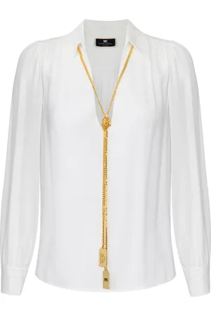 Elisabetta Franchi Necklace-appliqu?? georgette blouse