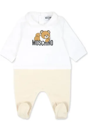 Moschino Two-tone teddy bear print babygrow