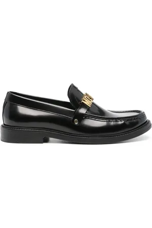 Moschino Logo-plaque leather loafers
