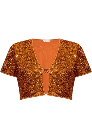 Oseree Sequined cropped cardigan