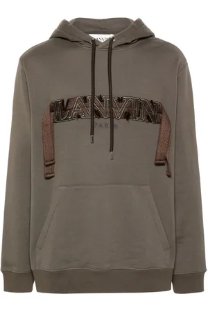 Lanvin Logo-embroidered cotton hoodie