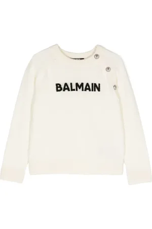 Balmain Jacquard-logo knitted jumper