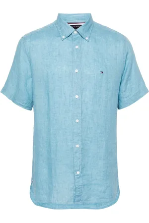 Tommy Hilfiger Logo-embroidered linen shirt
