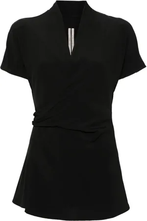 Rick Owens Laura crepe wrap blouse