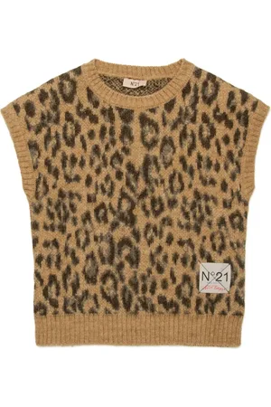Nº21 Leopard jacquard vest