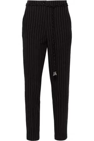 Patrizia Pepe Ruched-detailed pinstriped trousers