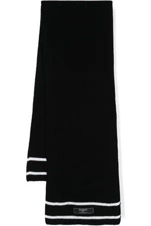 Balmain Stripe-trim ribbed scarf