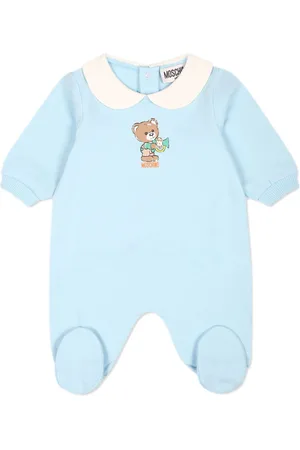 Moschino Teddy bear print ribbed sleeve babygrow