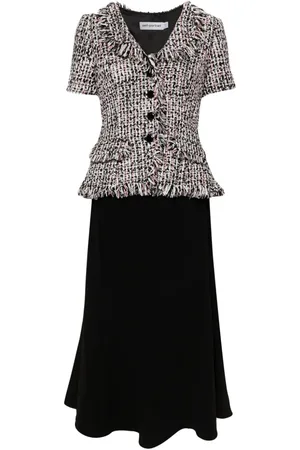Self-Portrait Bouclé midi dress