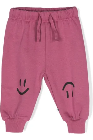 Molo Smiley-print tapered trousers