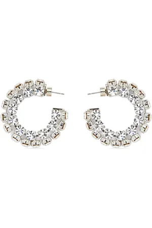 AREA Small crystal hoop earrings