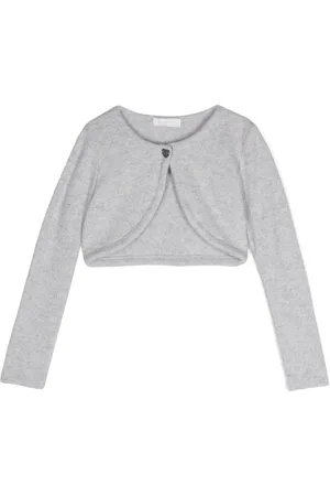 MONNALISA Heart-charm cropped cardigan