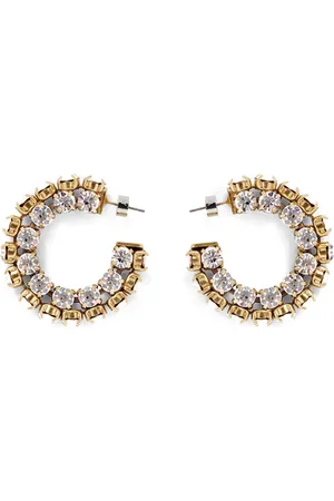 AREA Small crystal hoop earrings
