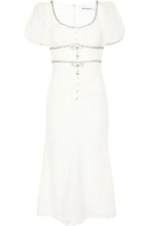Self-Portrait Floral-lace midi dress