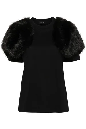 Simone Rocha Faux-fur detail T-shirt