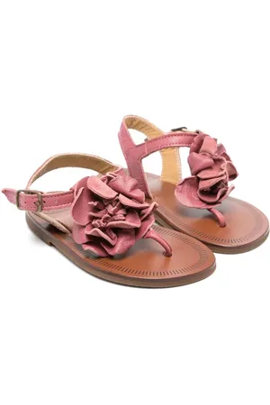PèPè Ruffled leather sandals