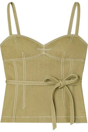 Tory Burch Spaghetti-strap cotton twill top