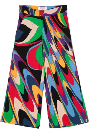 PUCCI Junior Onde-print wide-leg trousers