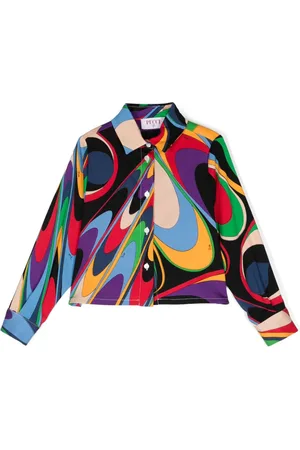 PUCCI Junior Onde-print long-sleeve shirt
