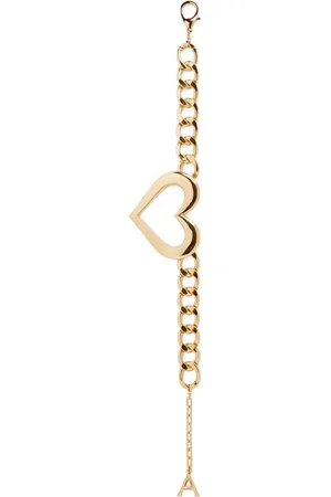 AREA Heart pendant curb chain necklace