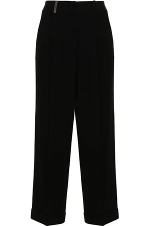 PESERICO SIGN Pleated straight-leg trousers