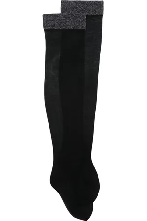 MAISON CLOSE Lurex-detail semi-sheer stockings