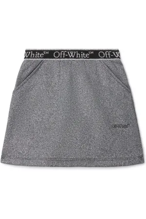 OFF-WHITE Bookish logo-waistband cotton skirt