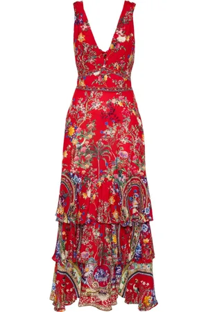 Camilla Floral silk ruffled maxi dress