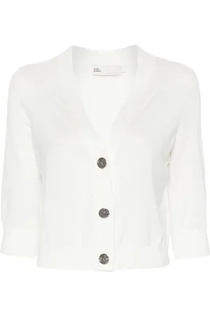 Tory Burch Logo-engraved cotton cardigan