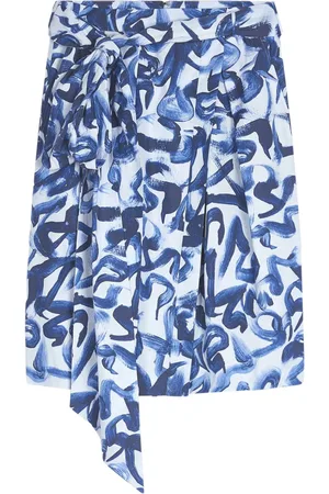 DRIES VAN NOTEN Abstract-print cotton midi skirt