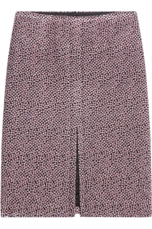 DRIES VAN NOTEN Polka-dot-jacquard midi skirt