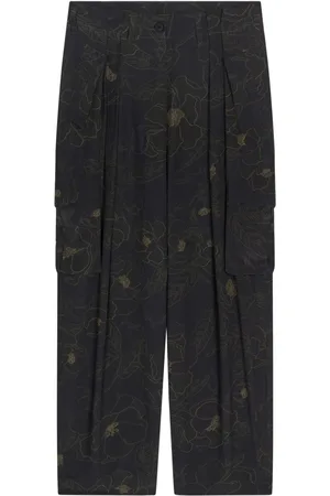 DRIES VAN NOTEN Floral-print silk trousers