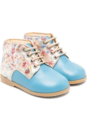 PèPè Floral-panel lace-up boots