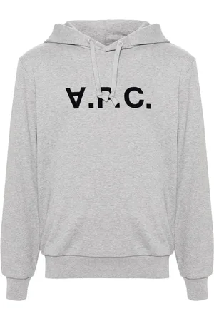 A.P.C. Flocked-logo cotton hoodie