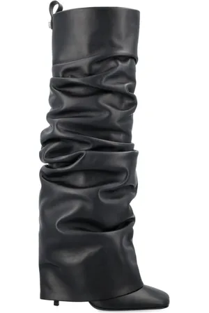 The Attico Layered knee-high leather boots