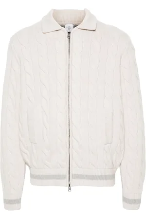 ELEVENTY Chunky cable-knit zip up cardigan