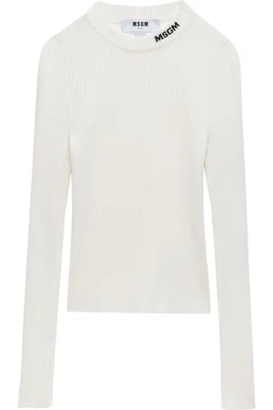 Msgm Intarsia-knit logo top