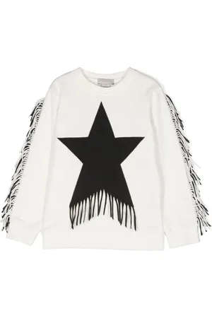 Stella McCartney Fringed Star cotton sweatshirt
