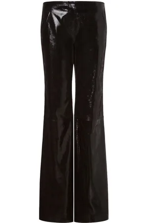 Alberta Ferretti Patent-finish leather flared trousers
