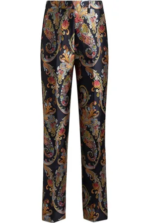 Etro Jacquard paisley cropped trousers