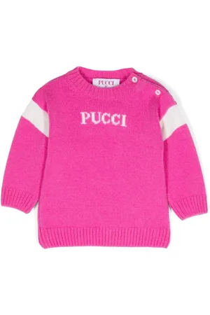 PUCCI Junior Intarsia-knit logo jumper