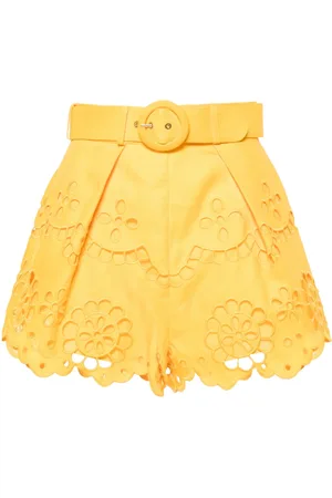 ZIMMERMANN Pop embroidered belted shorts