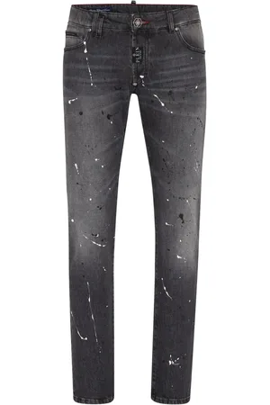 Philipp Plein Paint-splatter slim-fit jeans