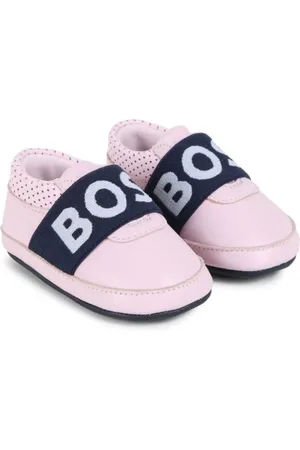 HUGO BOSS Logo-strap leather pre-walkers