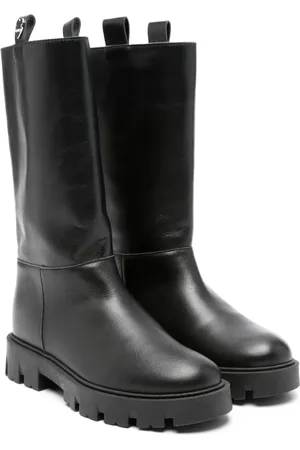 MONNALISA Logo-plaque leather boots