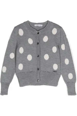 MONNALISA Polka-dot wool cardigan