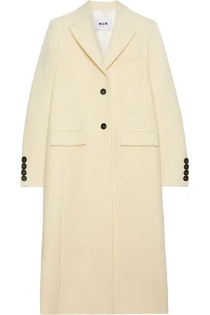 Msgm Logo-patch notched-lapels coat