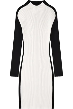 Courrèges Contrast-frame ribbed-knit mini dress